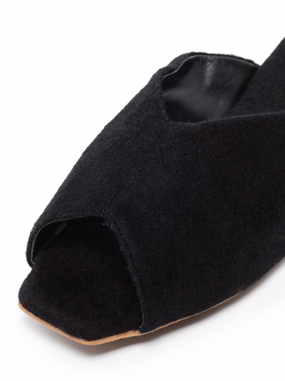 open-toe wool slippers - 2