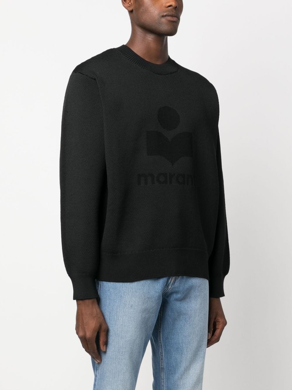 ribbed-knit intarsia-logo sweater - 3