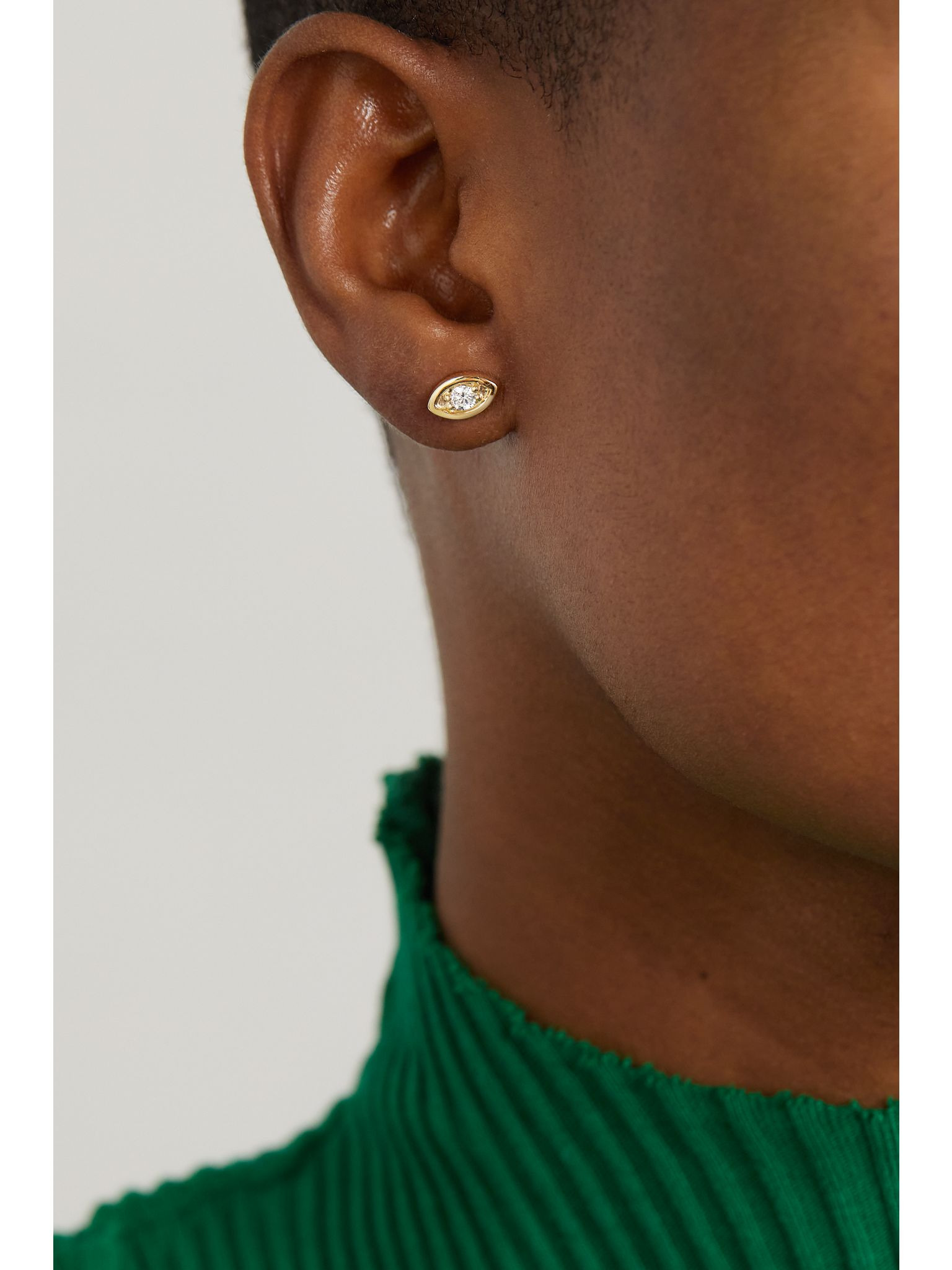 Evil Eye 14-karat gold diamond earrings Gold - 4