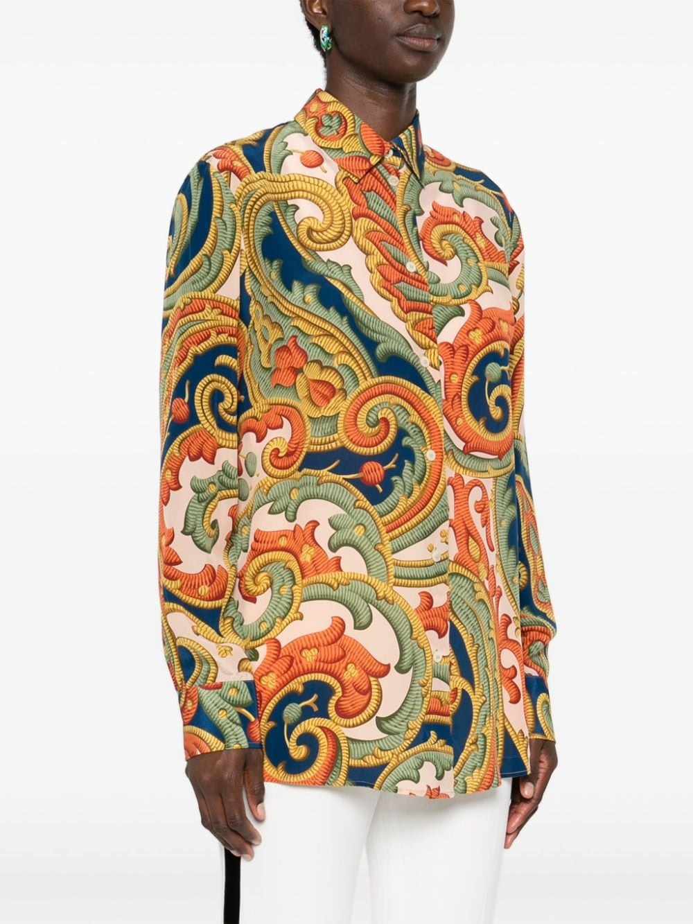 abstract-print silk shirt - 3