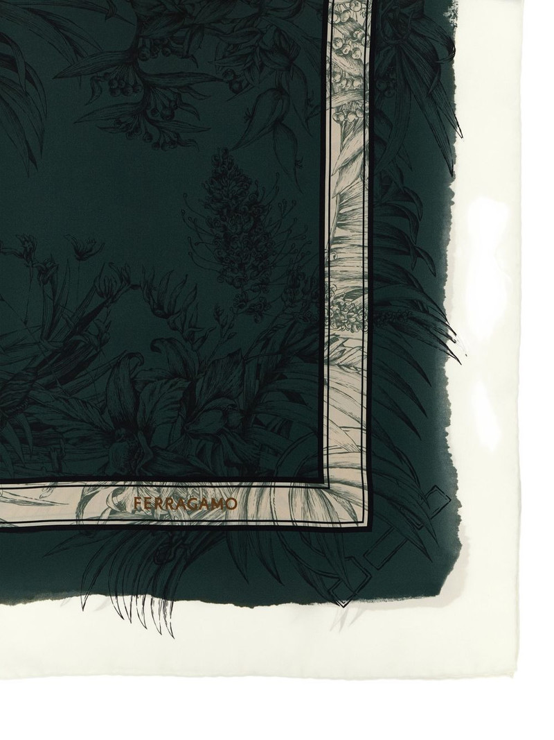 FERRAGAMO floral-print silk scarf outlook