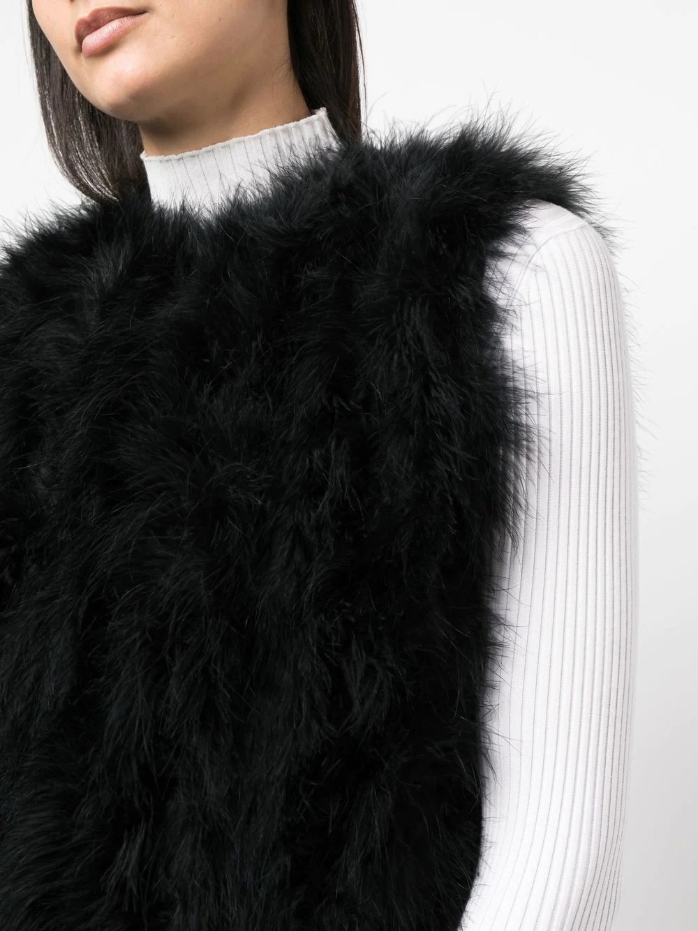 silk feathered-finish waistcoat - 5