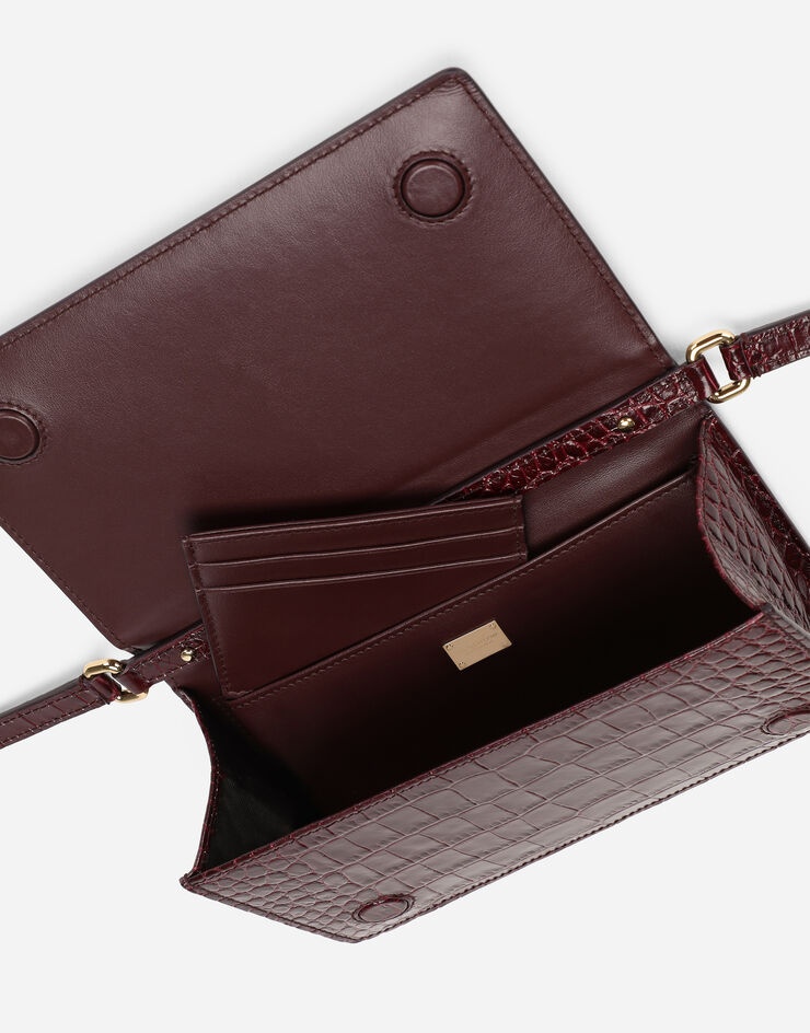 Crocodile-print calfskin cell phone bag - 5