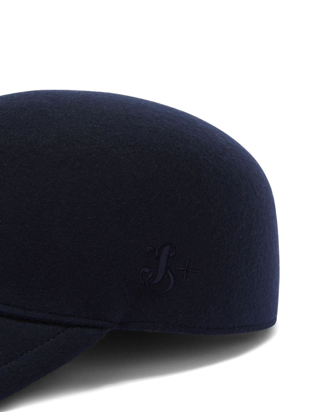 embroidered-logo wool felt cap - 2