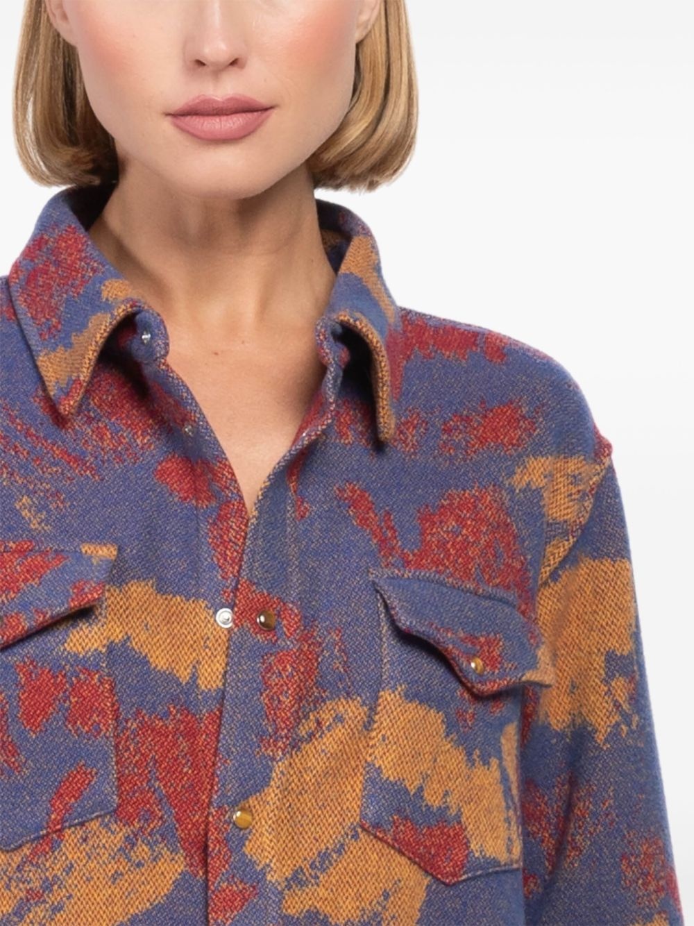 patterned cashmere shirt - 6