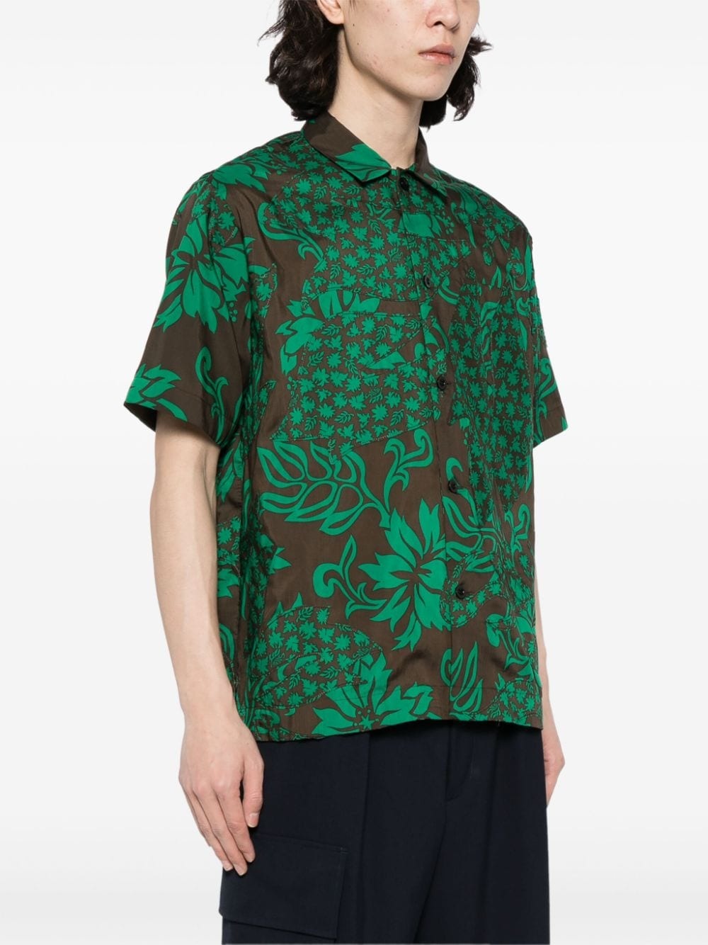 floral-print cotton shirt - 3