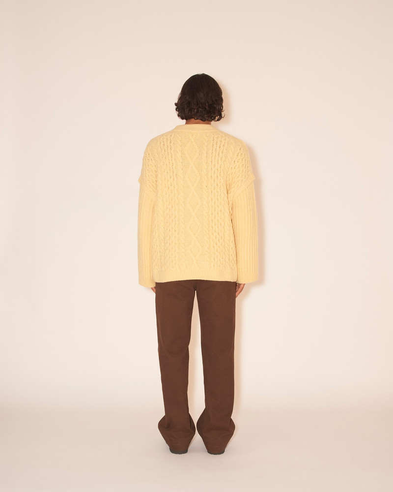 ELMO - Cable knit cardigan - Pale yellow 4