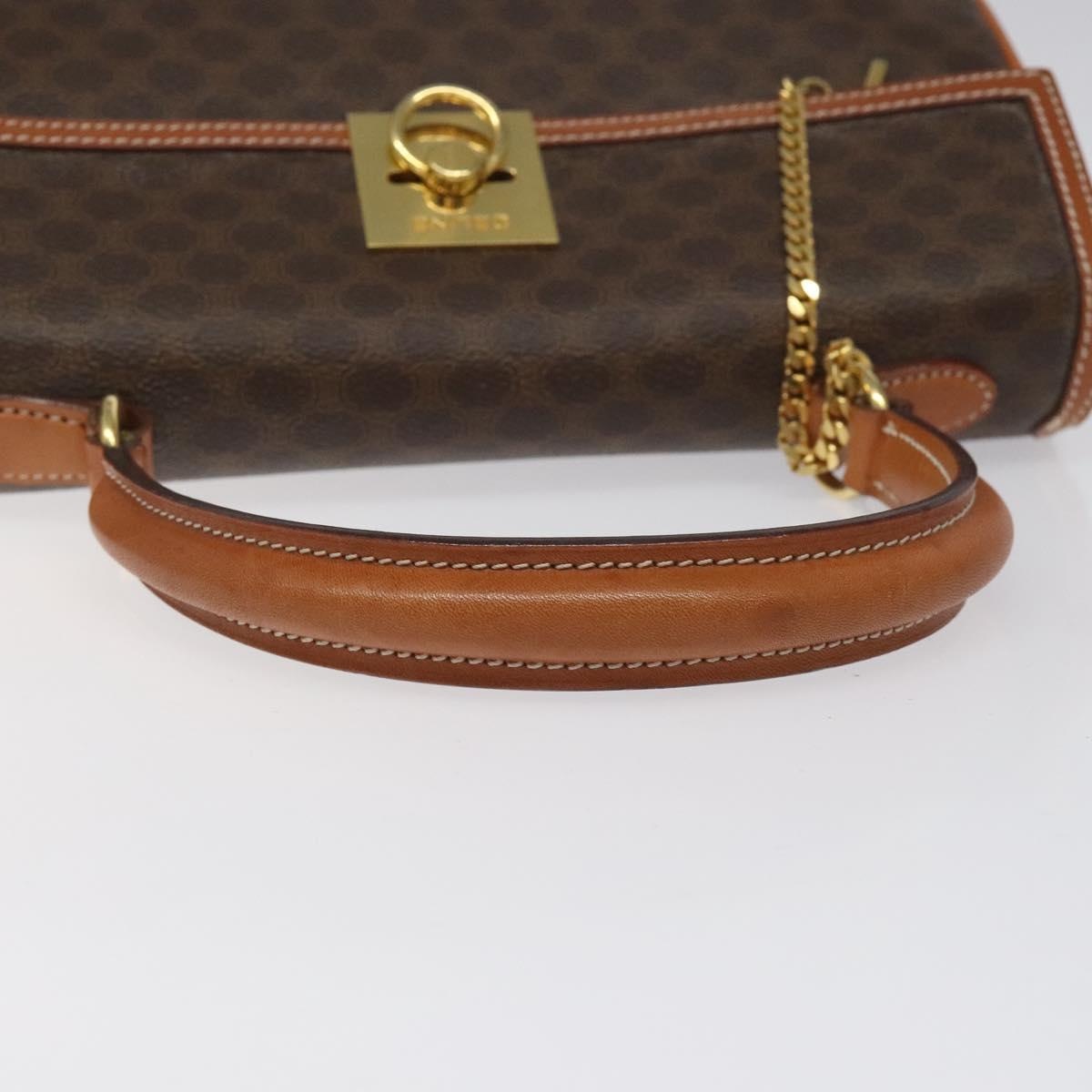 CELINE Macadam Canvas Hand Bag Pvc Brown Gold - 7