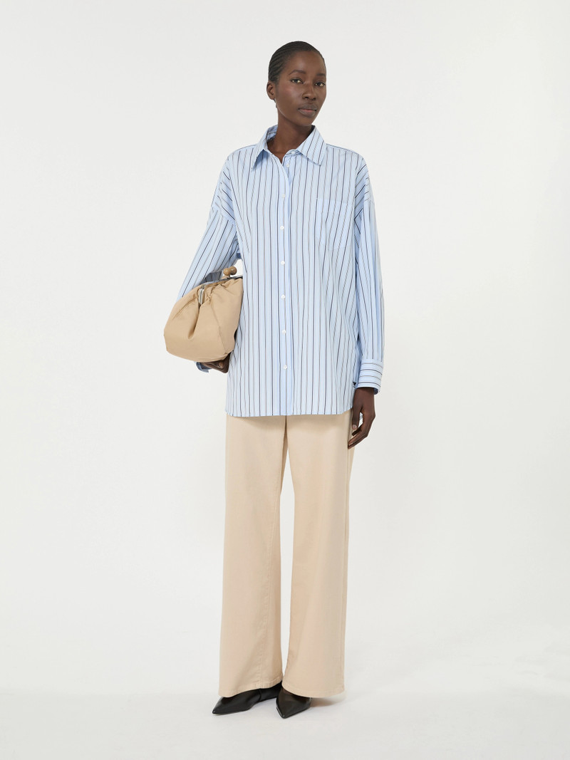 WEEKEND Max Mara Oversized striped cotton shirt - LIGHT BLUE outlook
