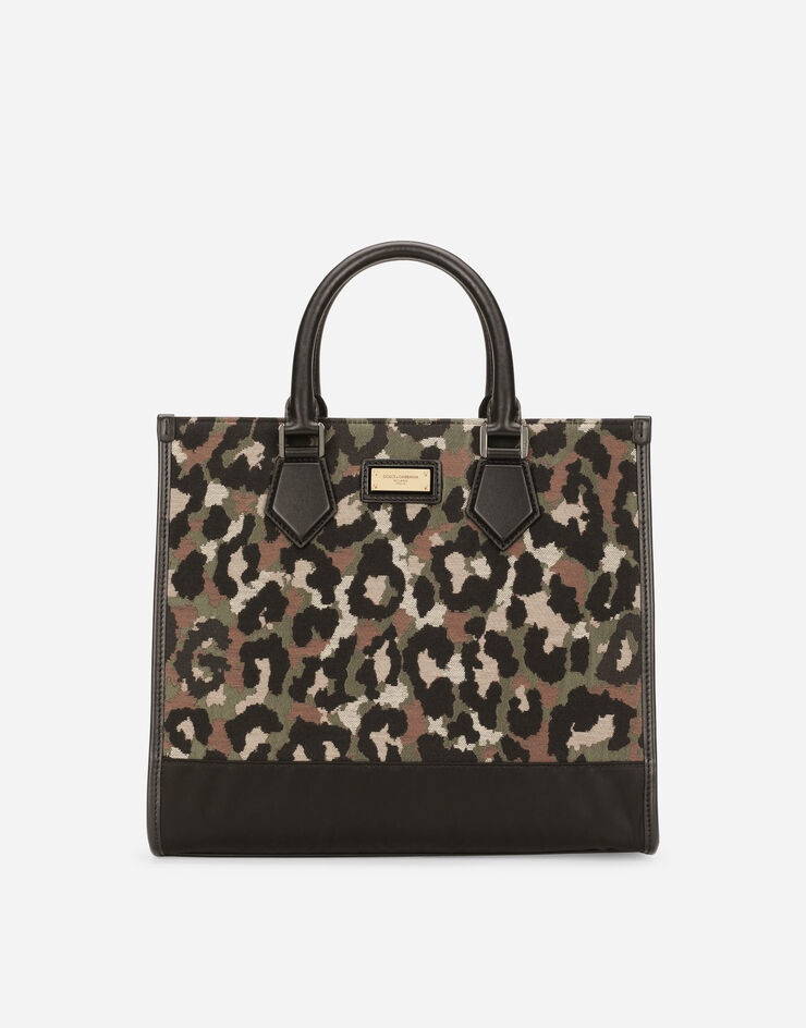 Small camouflage jacquard shopper - 1