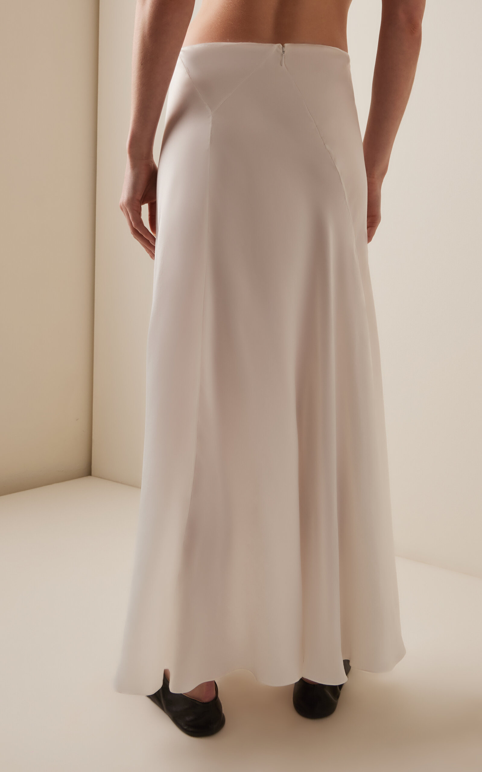 Luce Cupro Maxi Skirt white - 4