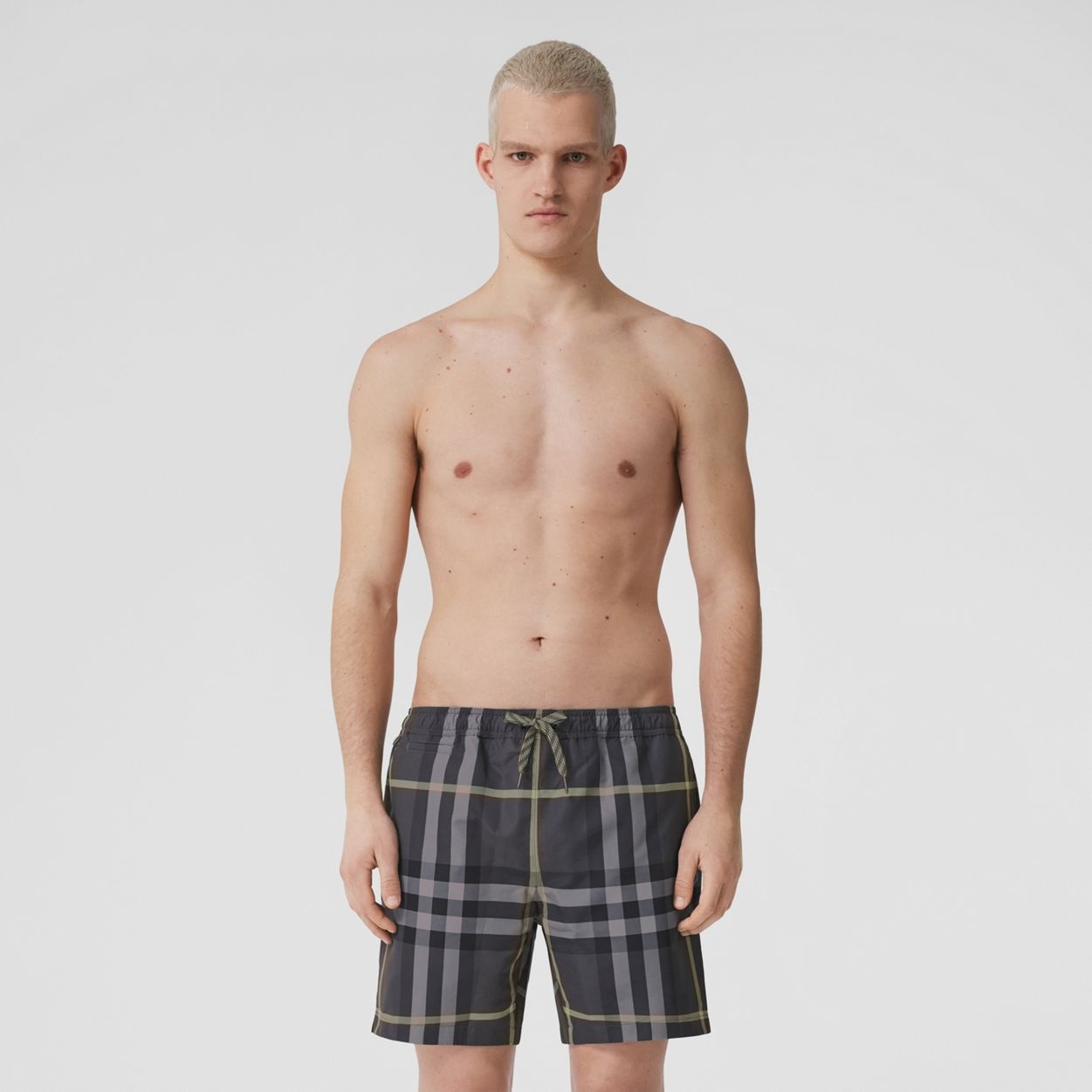 Check Print Drawcord Swim Shorts - 2