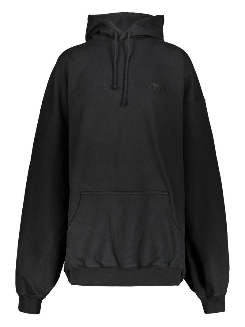 logo-embroidered cotton hoodie 1