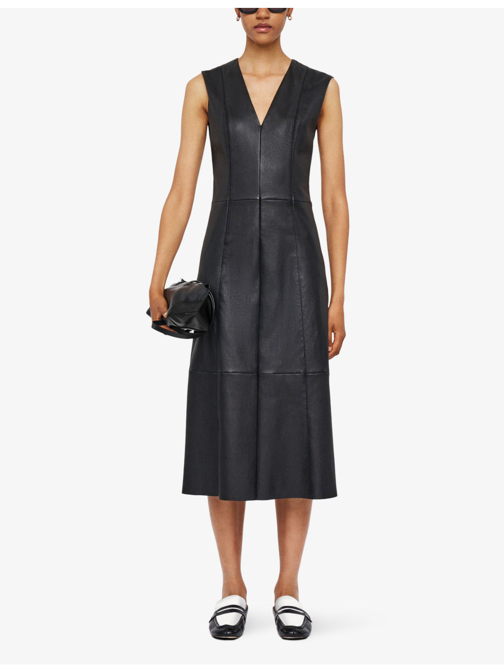 Kosma V-neck leather midi dress - 2