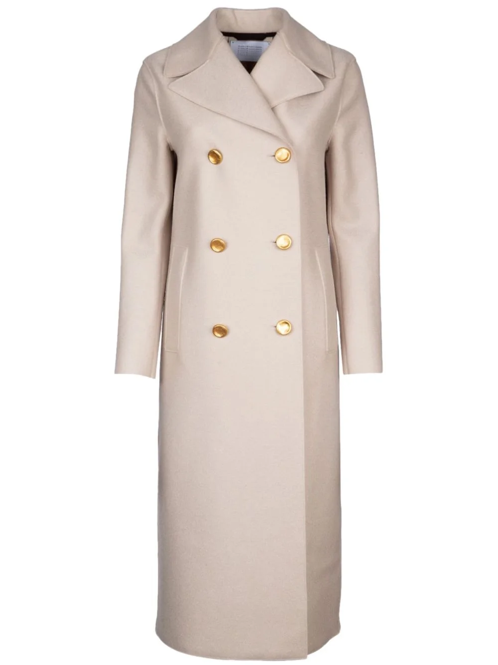 peak-lapels wool double-breasted coat - 1