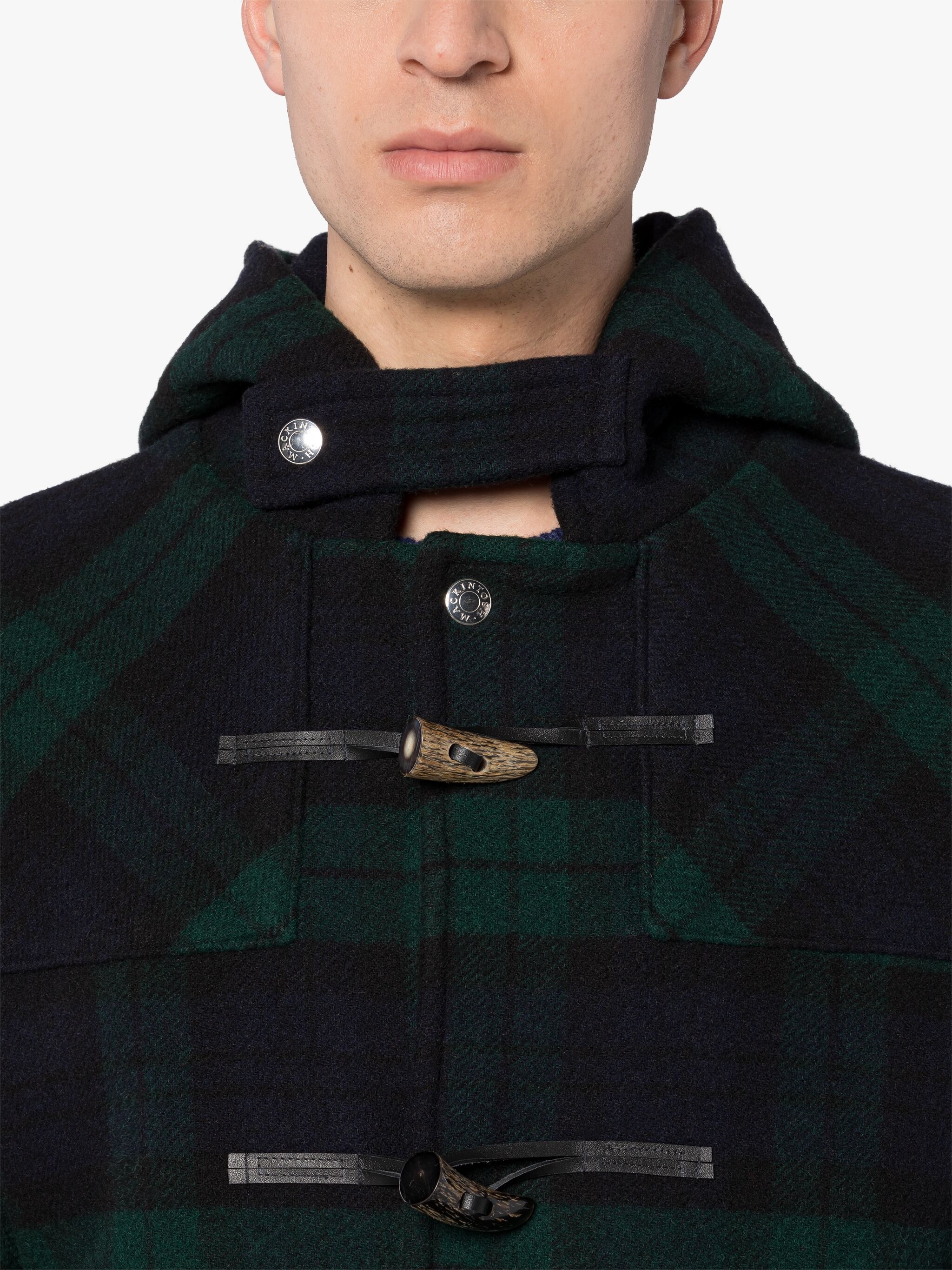 WEIR BLACKWATCH WOOL DUFFLE COAT - 5