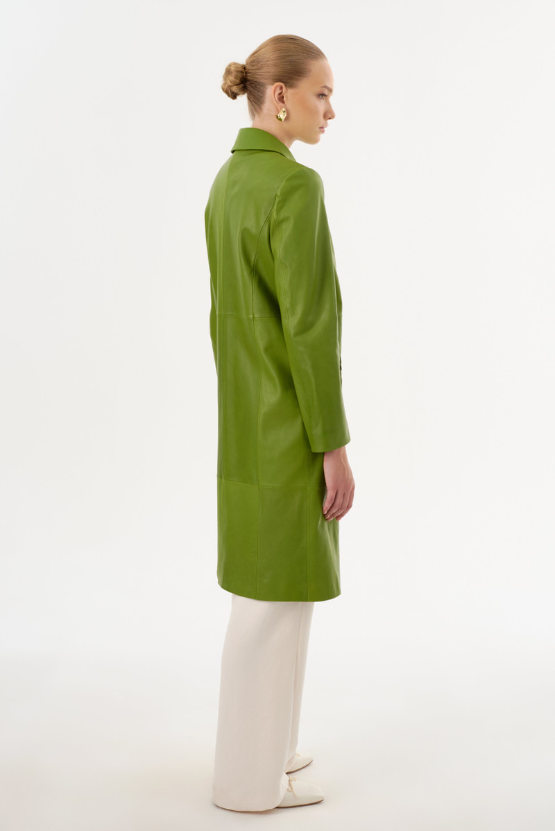 BELEN | Longline Leather Coat 6
