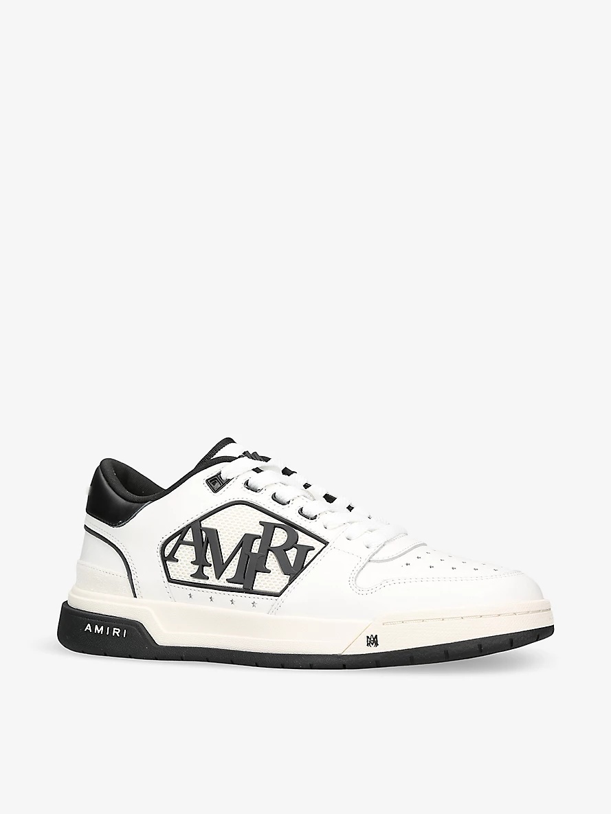 Classic logo-embellished leather low-top trainers - 3