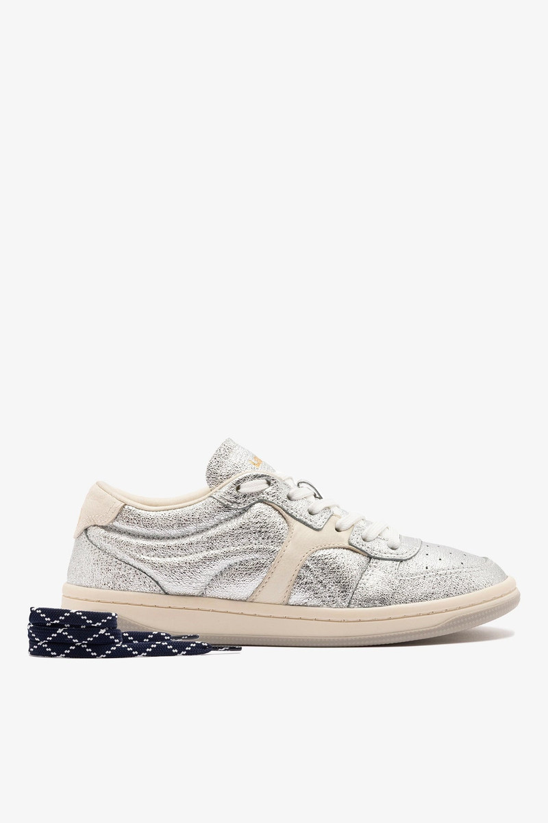 George Sneaker In Silver Sparkle Leather and Ivory Leather 4