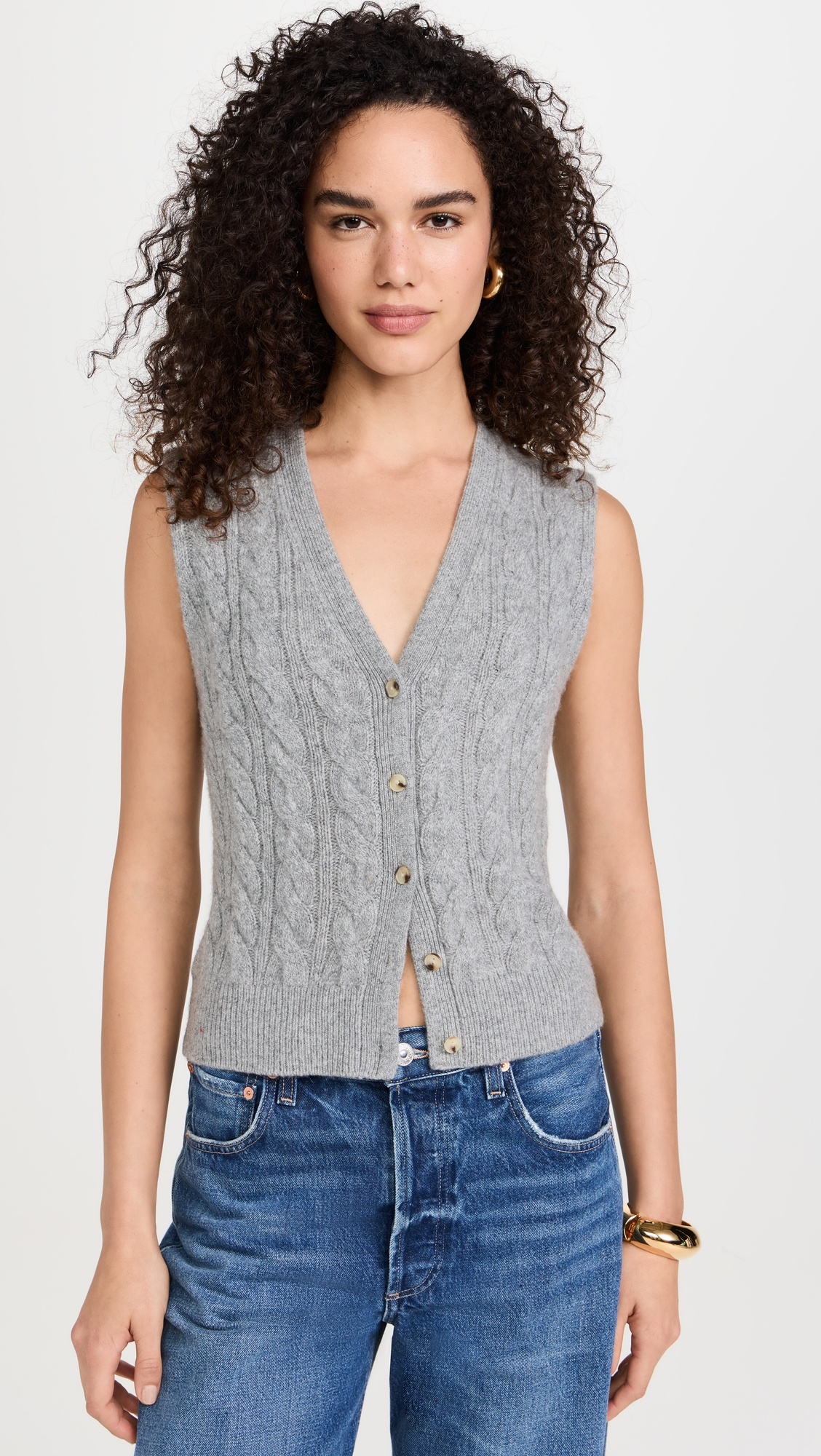 Cable Button Vest - 1