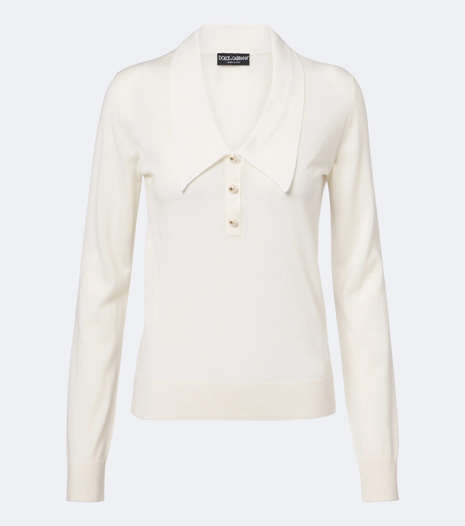 Embellished cashmere-blend polo sweater - 1