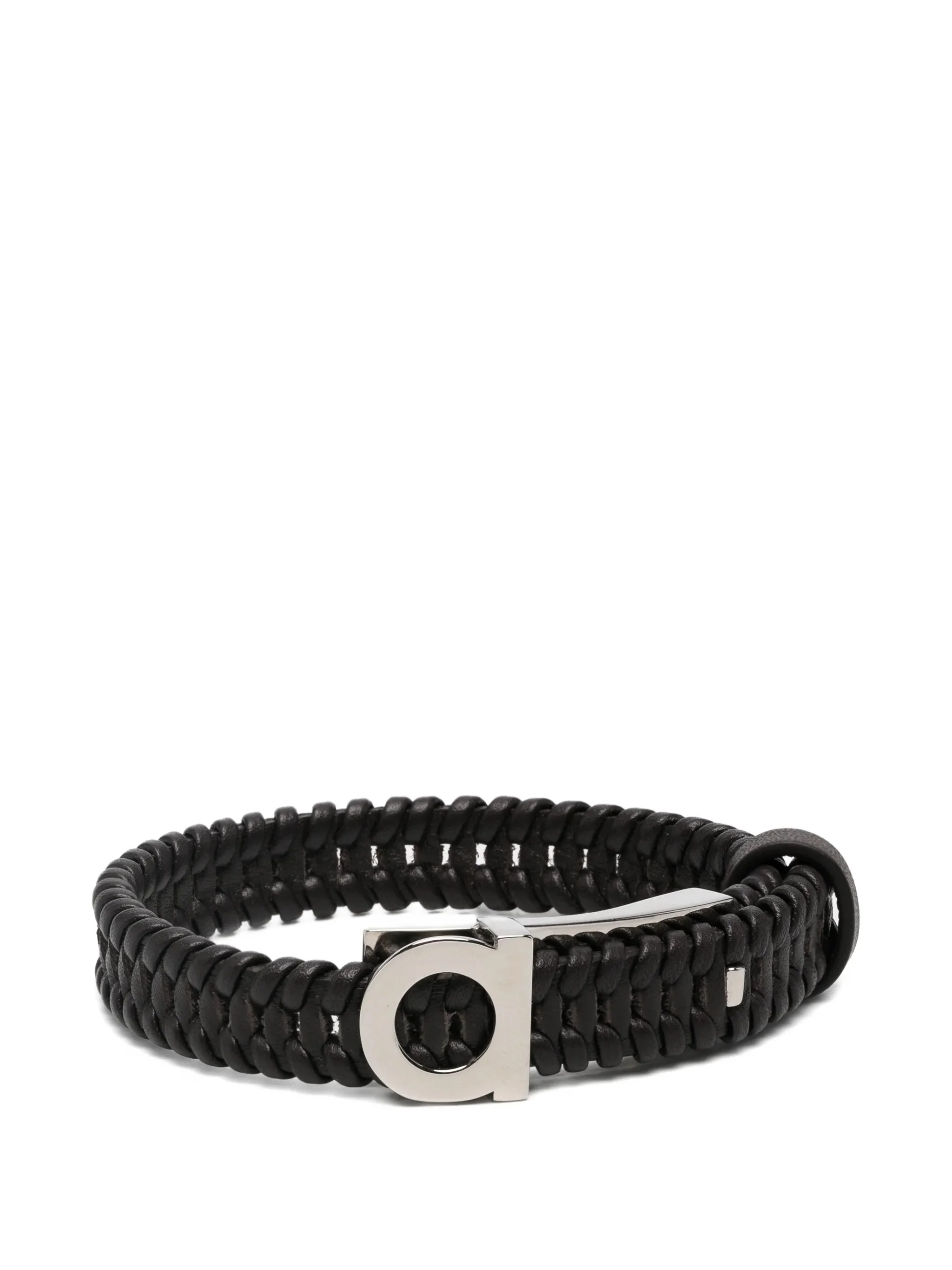 Ferragamo Gancini Braided Leather Bracelet - 1