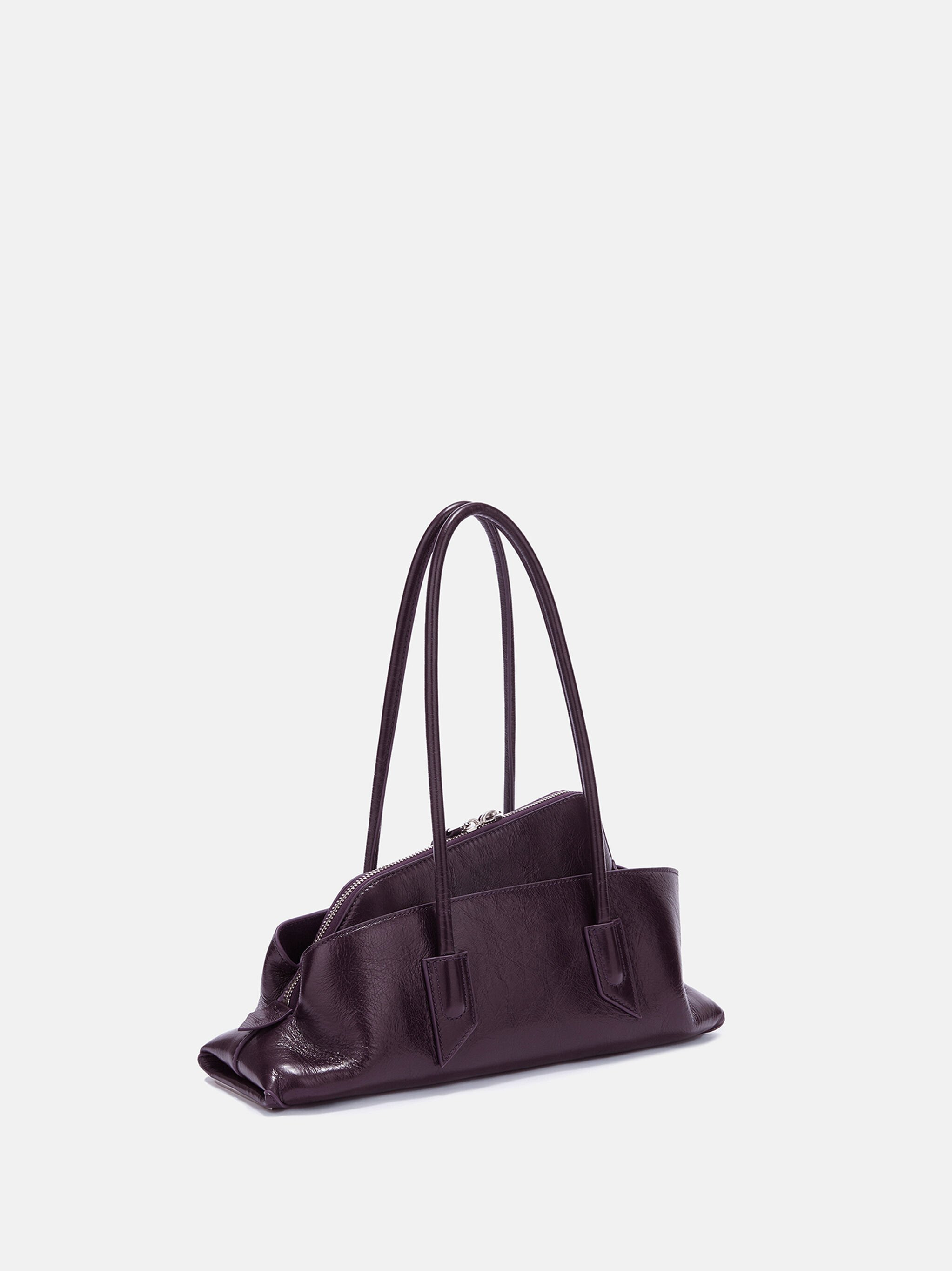 ''LA PASSEGGIATA SMALL'' DARK VIOLET TOP HANDLE - 3