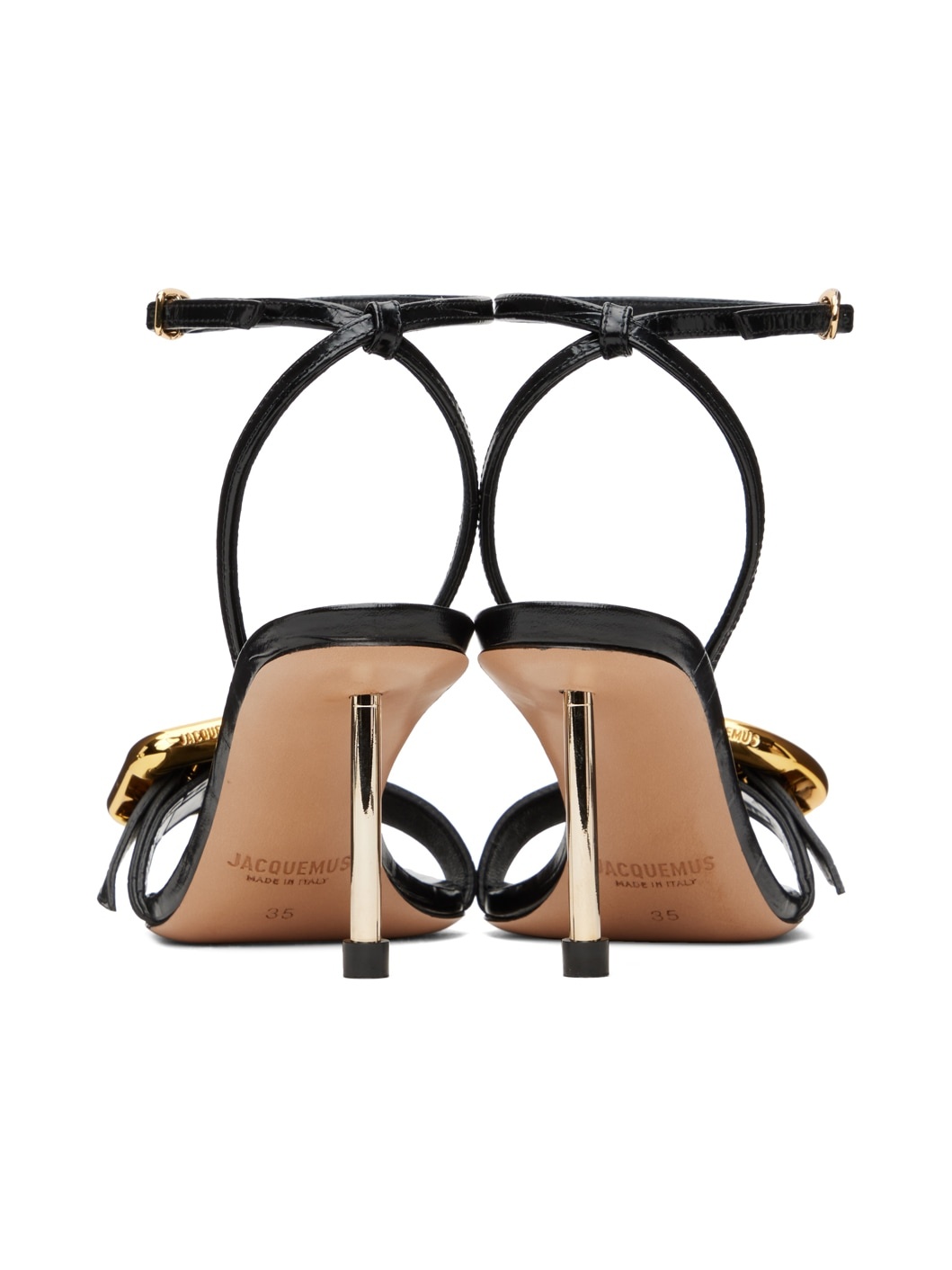 Black Les Sculptures 'Les sandales Regalo' Heeled Sandals - 2