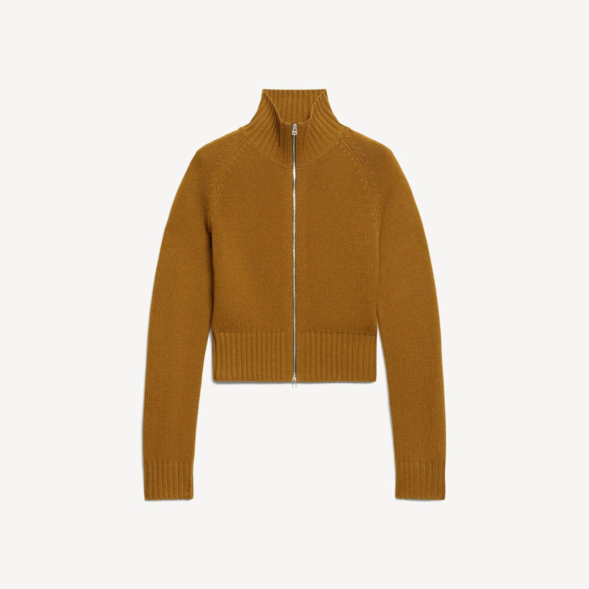 Raglan Zip Cardigan in Felted Wool-Cashmere - 1