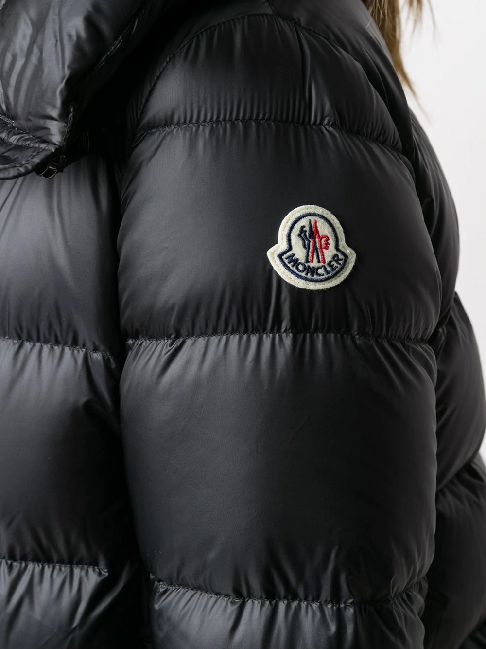 logo patch funnel-neck padded coat - 5