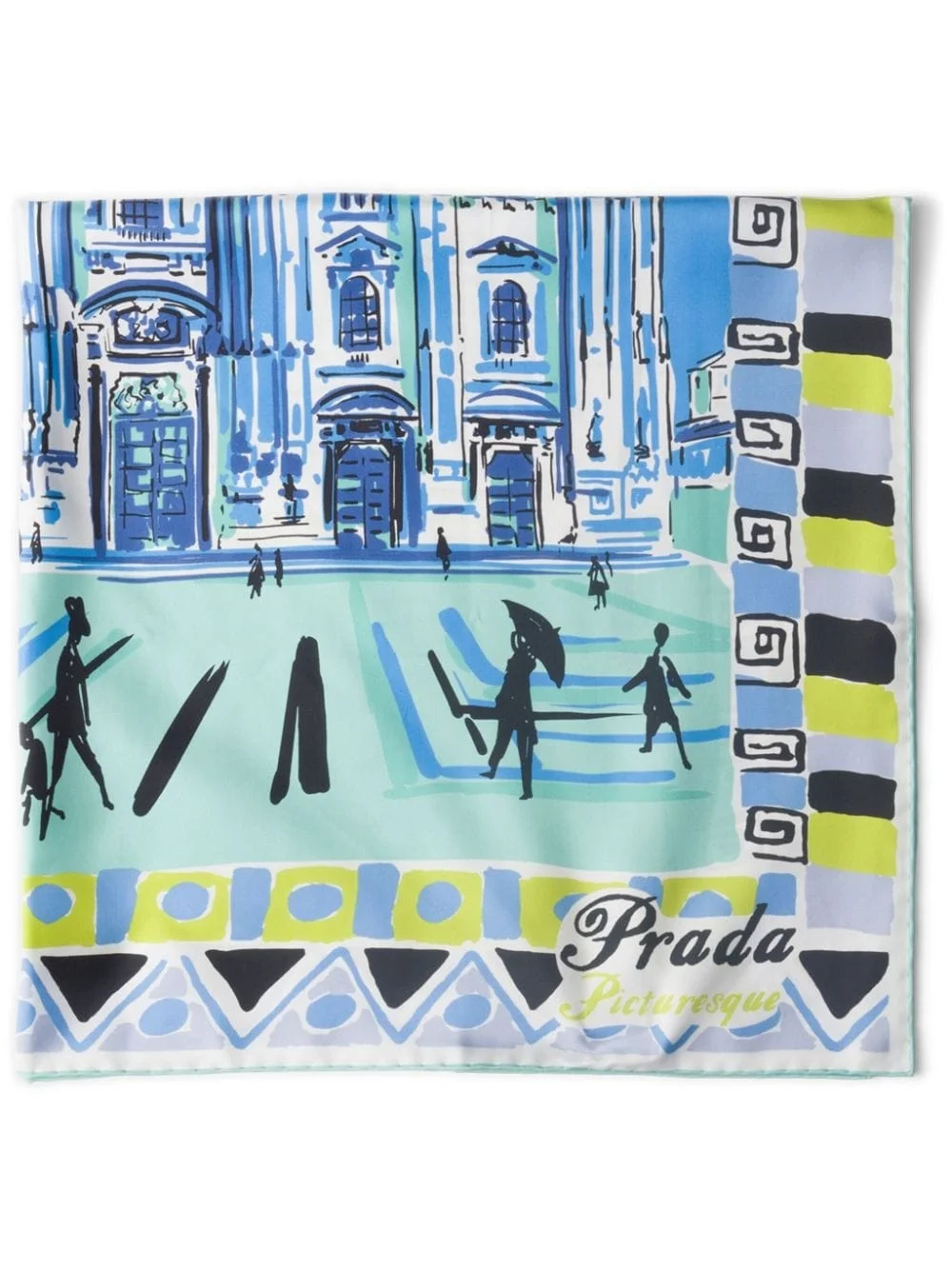 Pittoresque 90 Milan-print foulard - 1