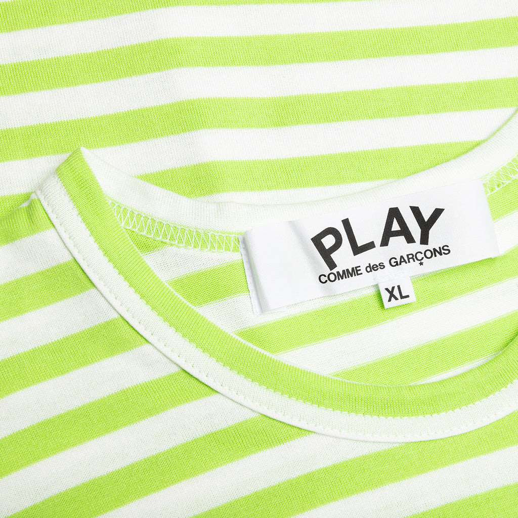 COMME DES GARCONS PLAY PASTELLE STRIPED L/S SHIRT - GREEN - 3