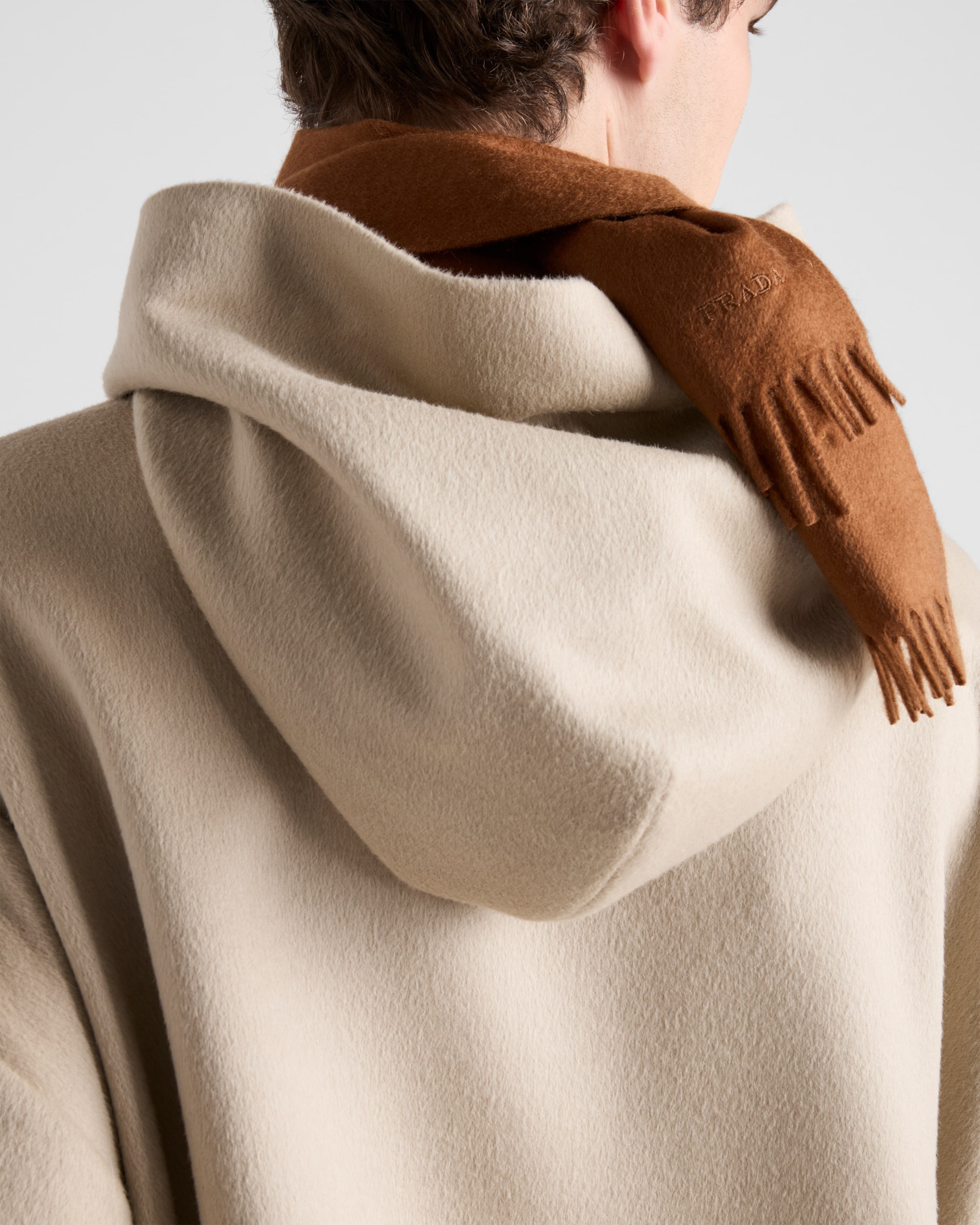 パーカー・フーディ PRADA SGC623_1CRU WOOL BLEND HODDIE JACKET Prada Wool blend hoodie jacket | REVERSIBLE