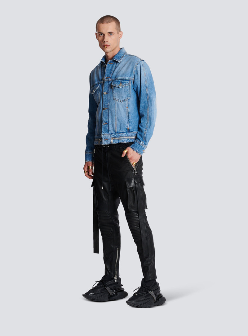 Balmain Leather trousers with strap outlook