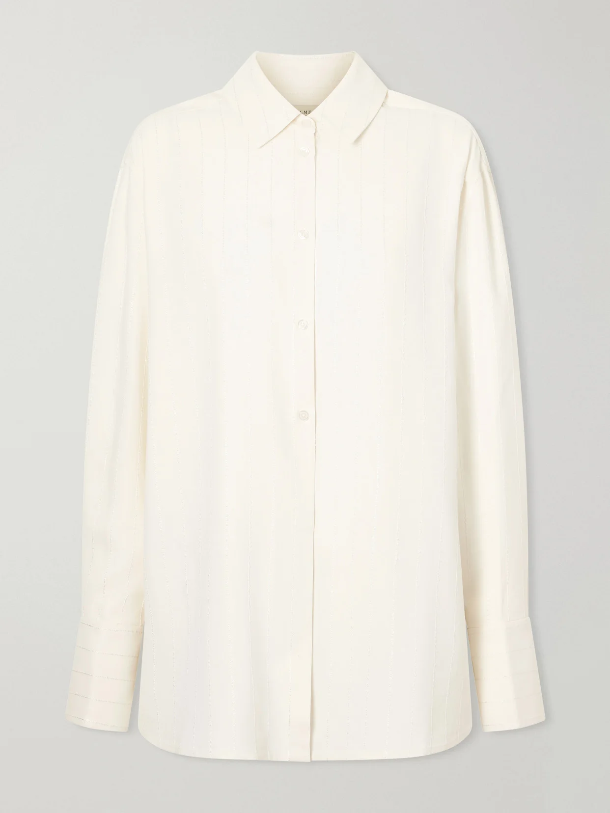 Mollie Sequin-embellished Striped Twill Shirt - 1