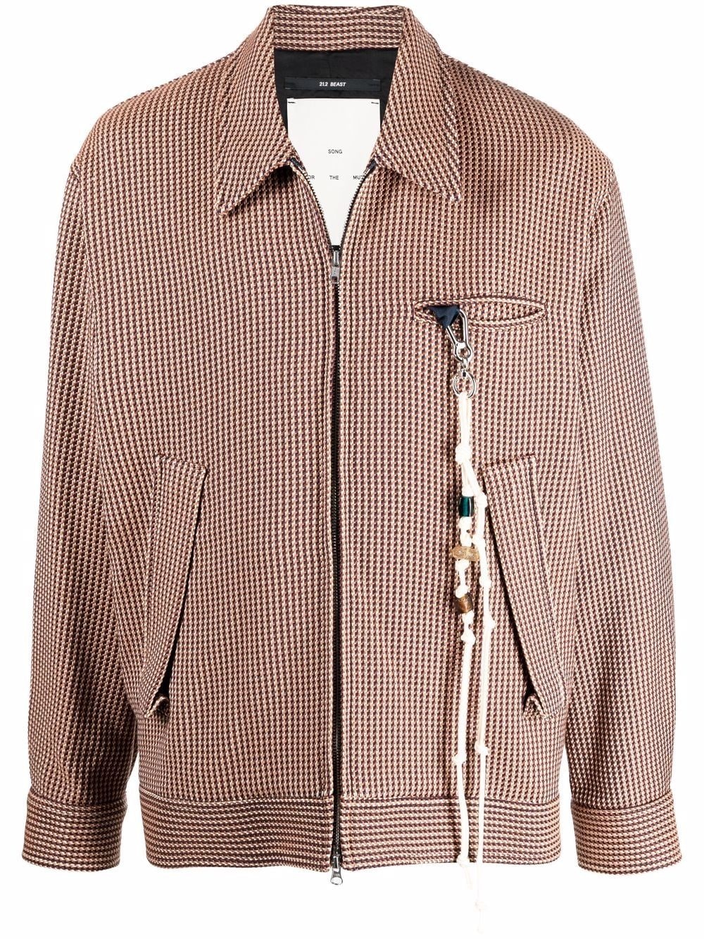 checked rope-charm jacket - 1