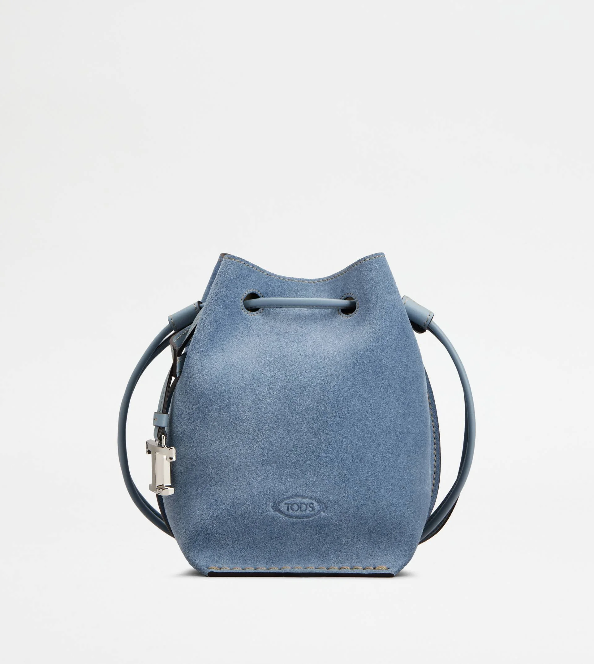 BUCKET BAG IN SUEDE MICRO - LIGHT BLUE - 1