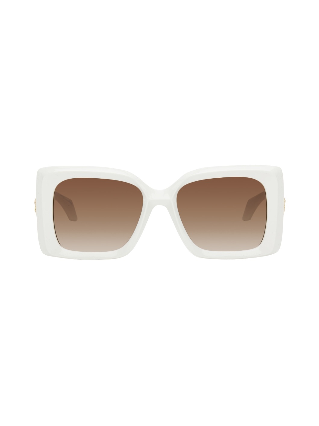 White Maxi Medusa Plaque Sunglasses - 1