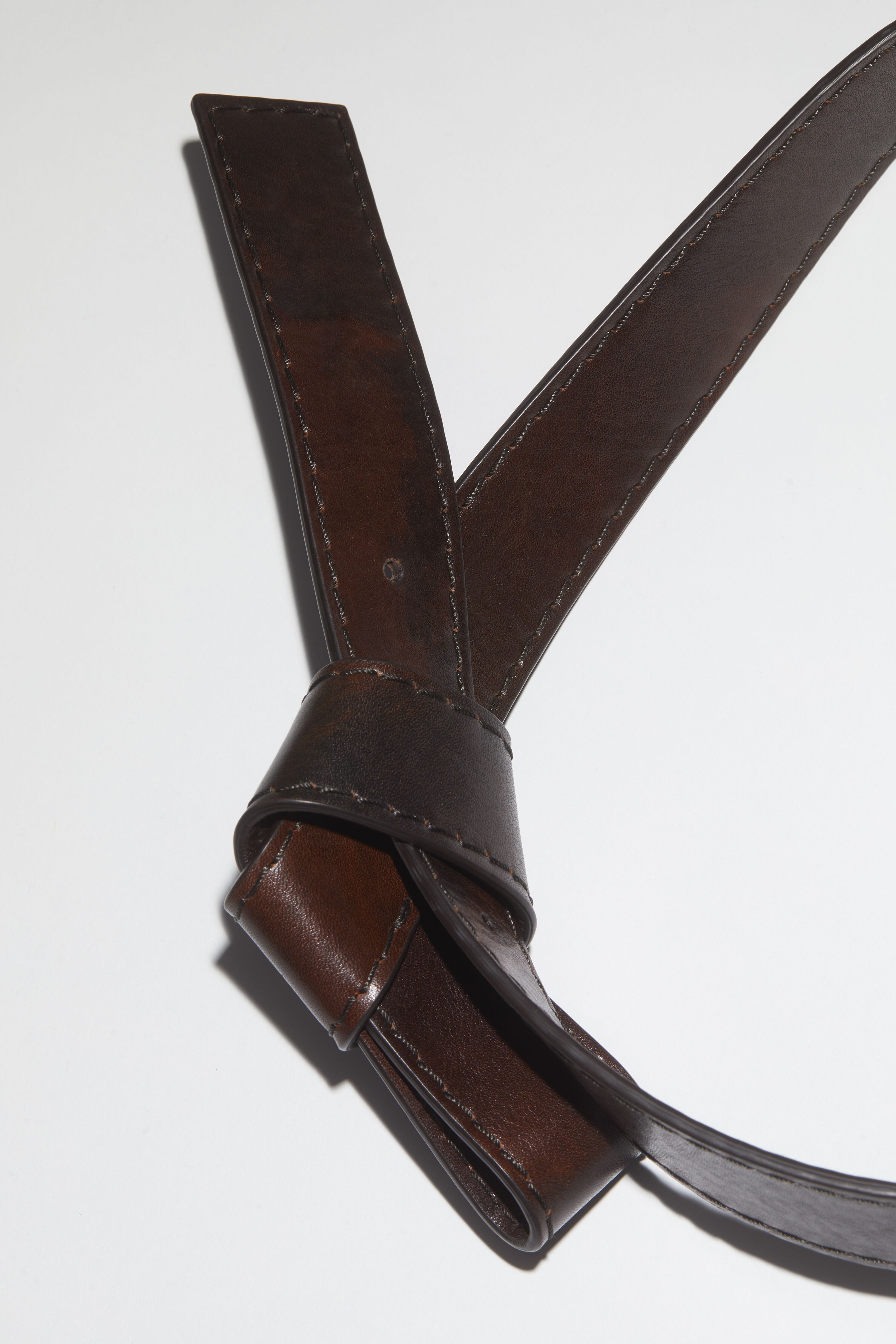 Musubi leather belt - Dark brown - 4