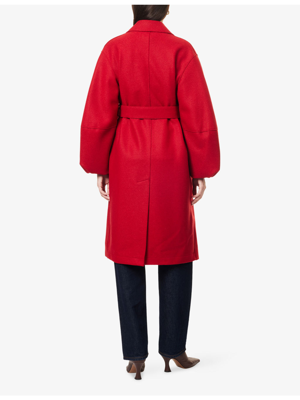 Puff-Sleeve Pressed Wool Coat - 4