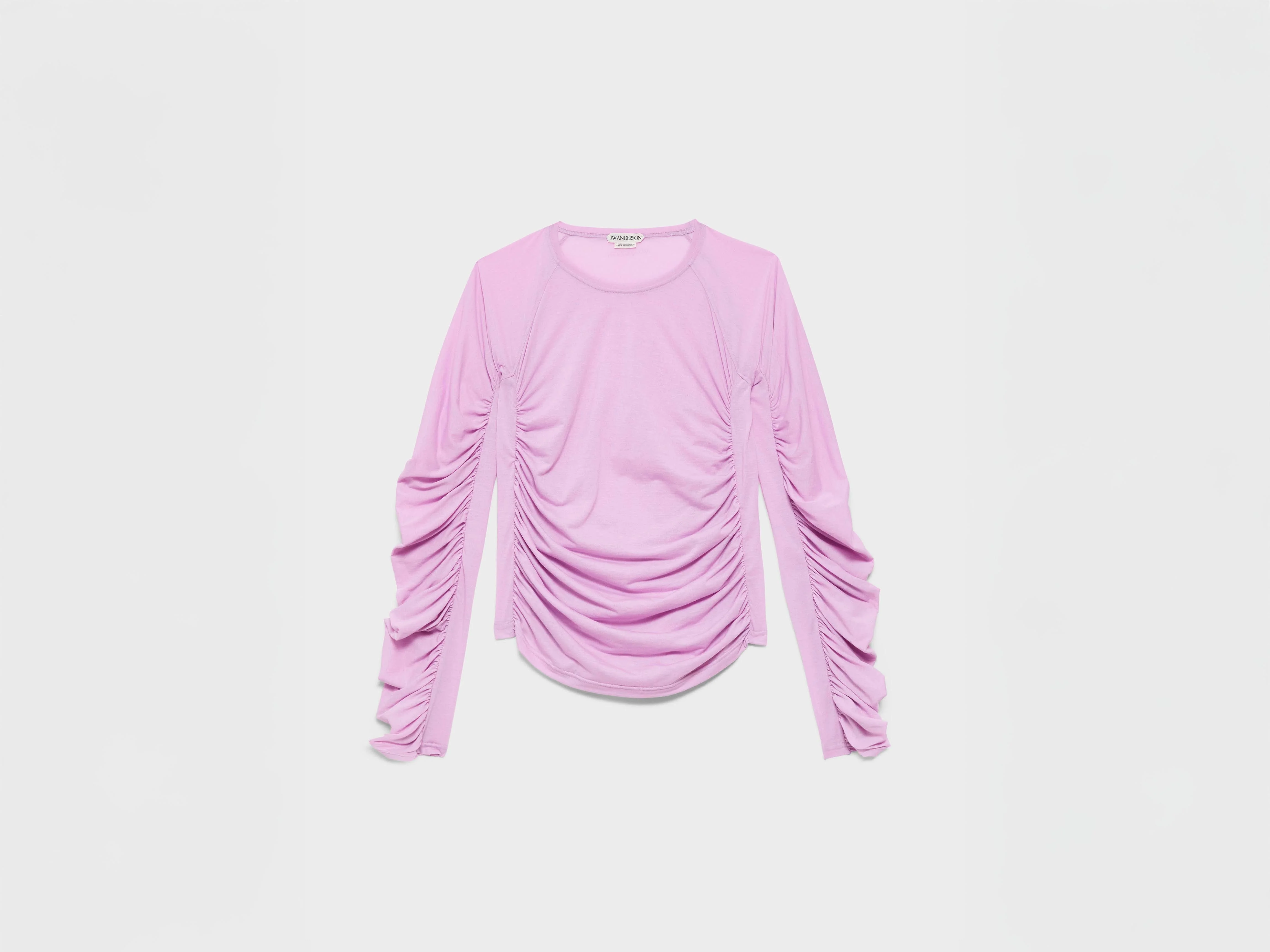 WOMENS RUCHED JERSEY TOP IN ORCHID - 1
