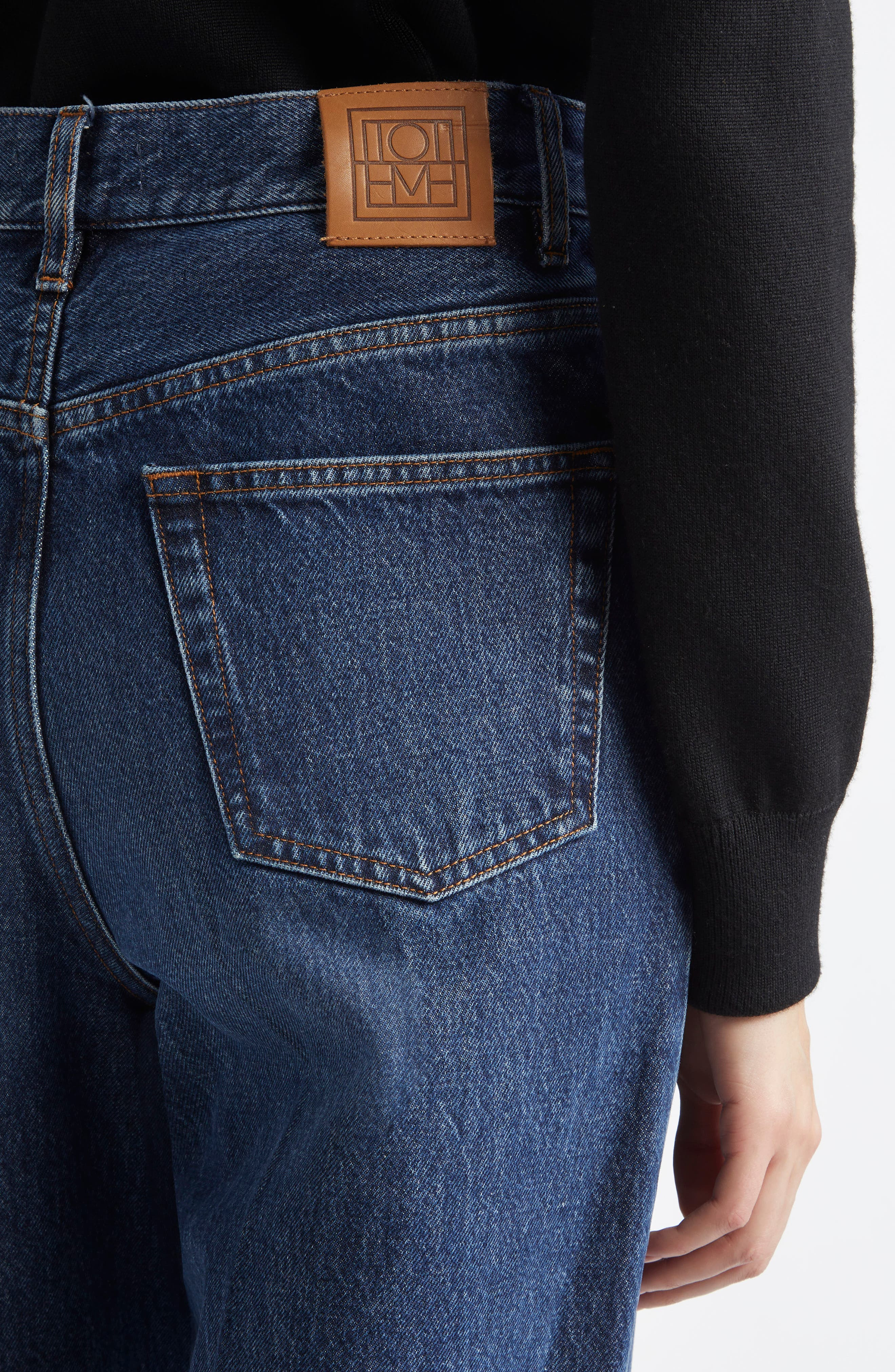 TOTEME High Waist Wide Leg Jeans in Dark Blue at Nordstrom - 5