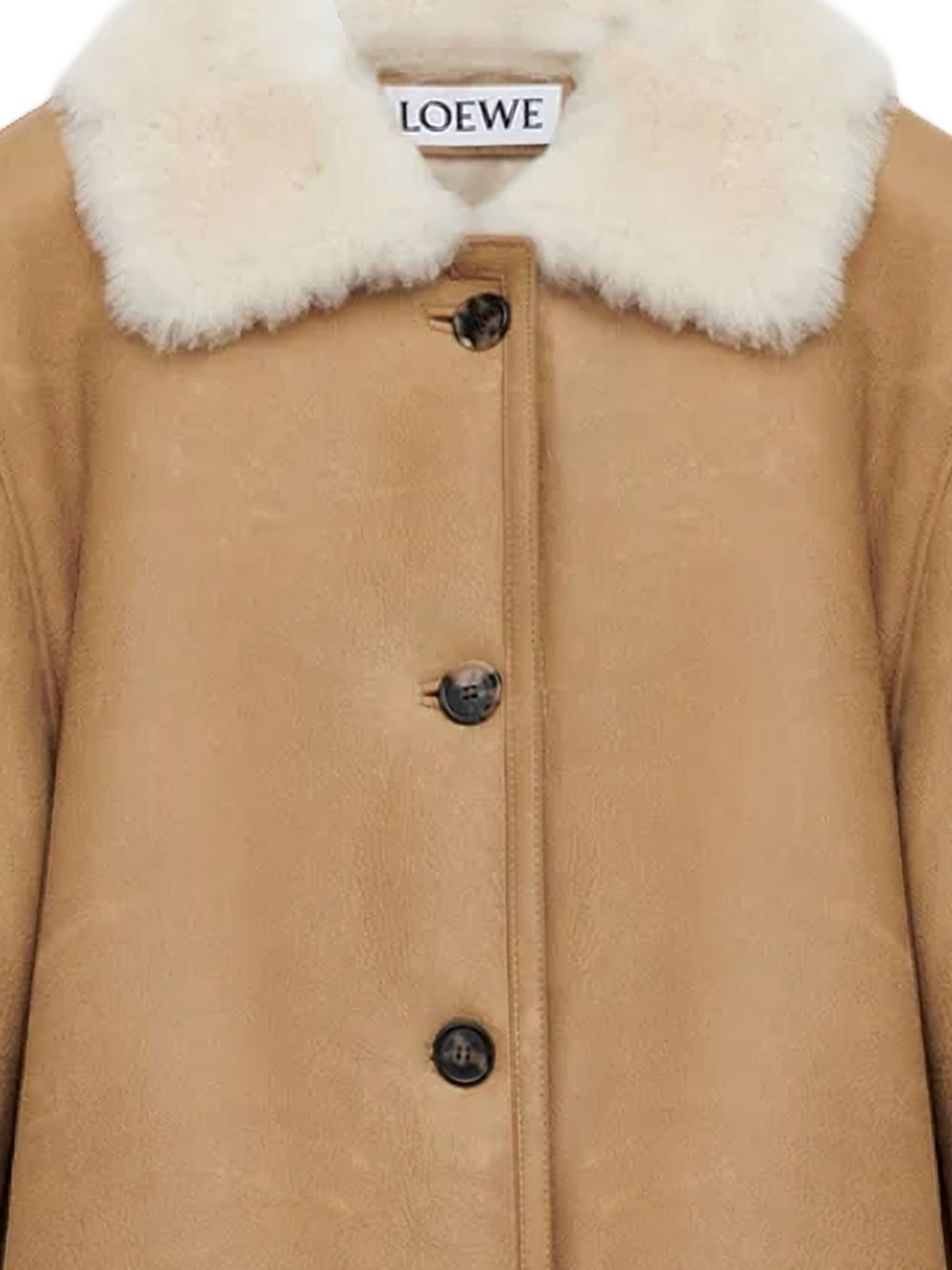 shearling-collared button jacket - 2