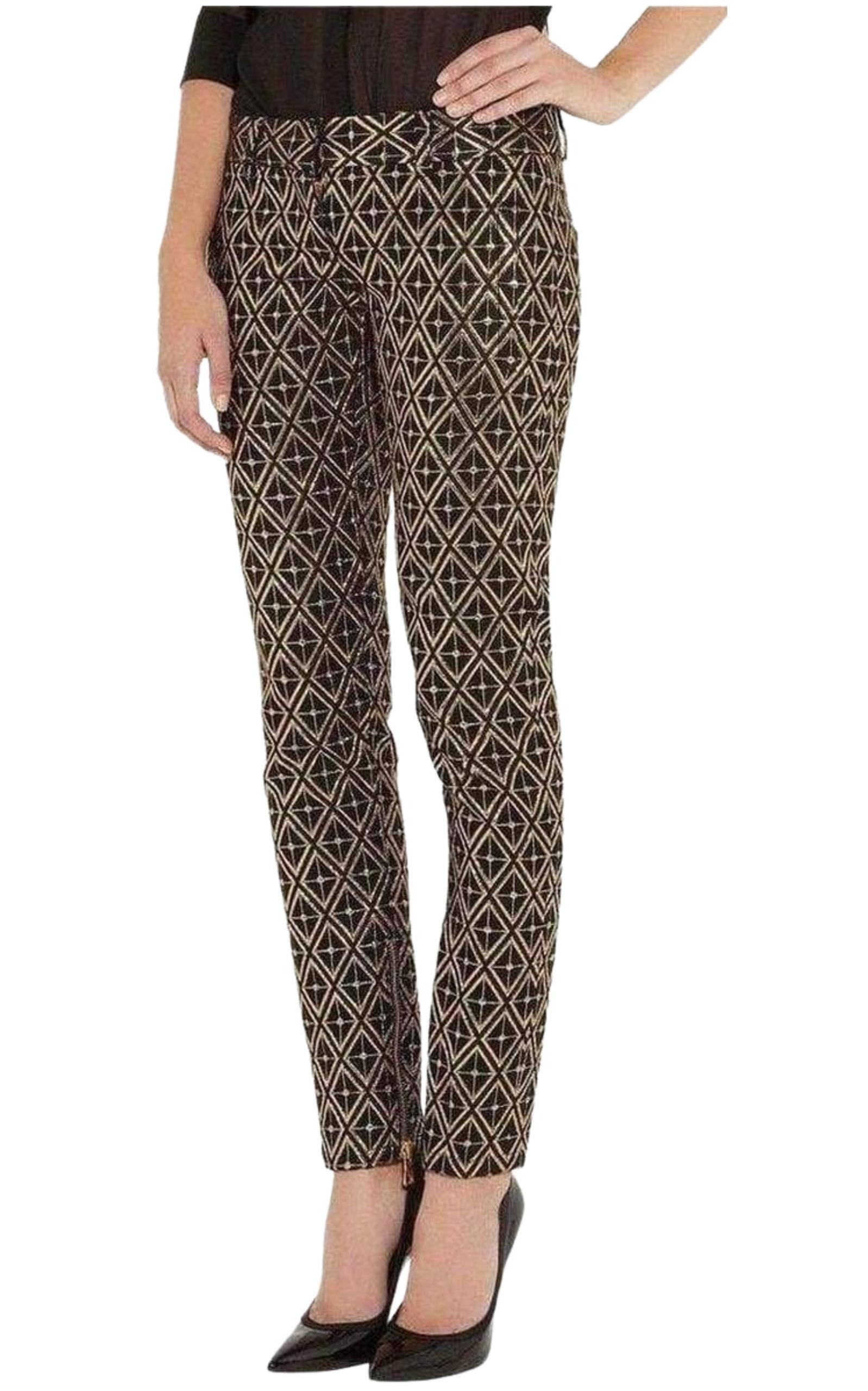 Metallic jacquard skinny pants - 3