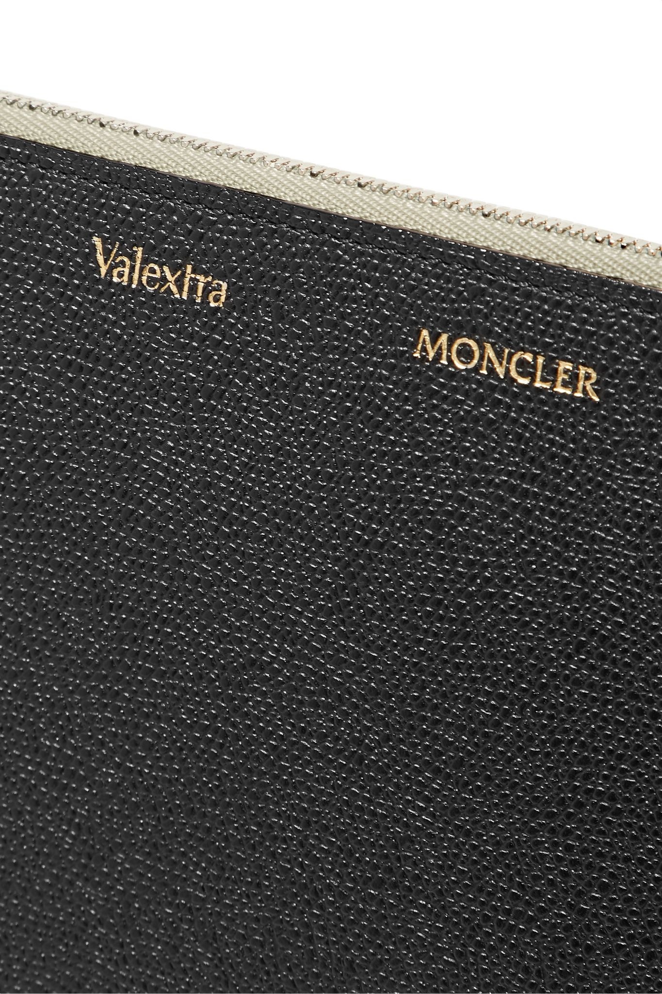 + 2 Moncler 1952 Valextra debossed two-tone textured-leather clutch - 4