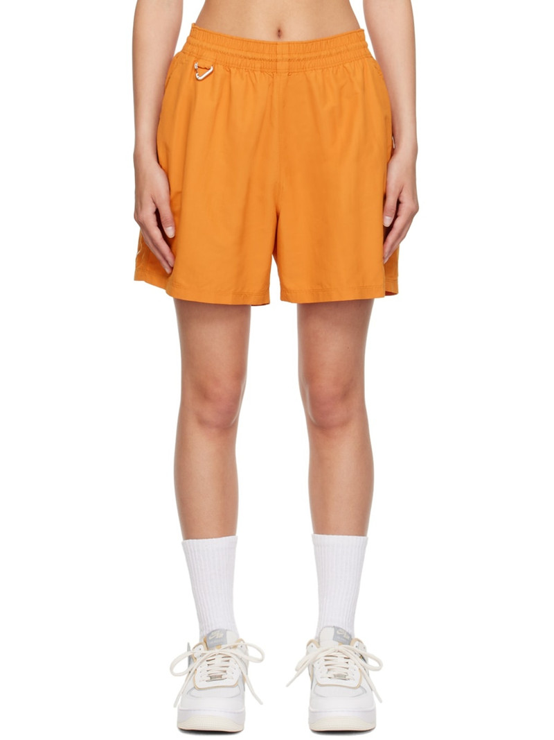 Orange Embroidered Shorts - 1