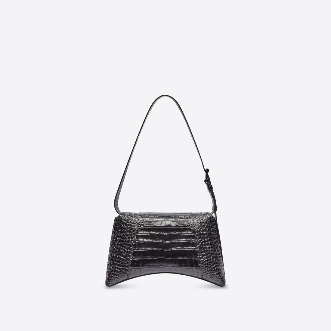 Women's Downtown Medium Shoulder Bag Crocodile Embossed in Black - 2