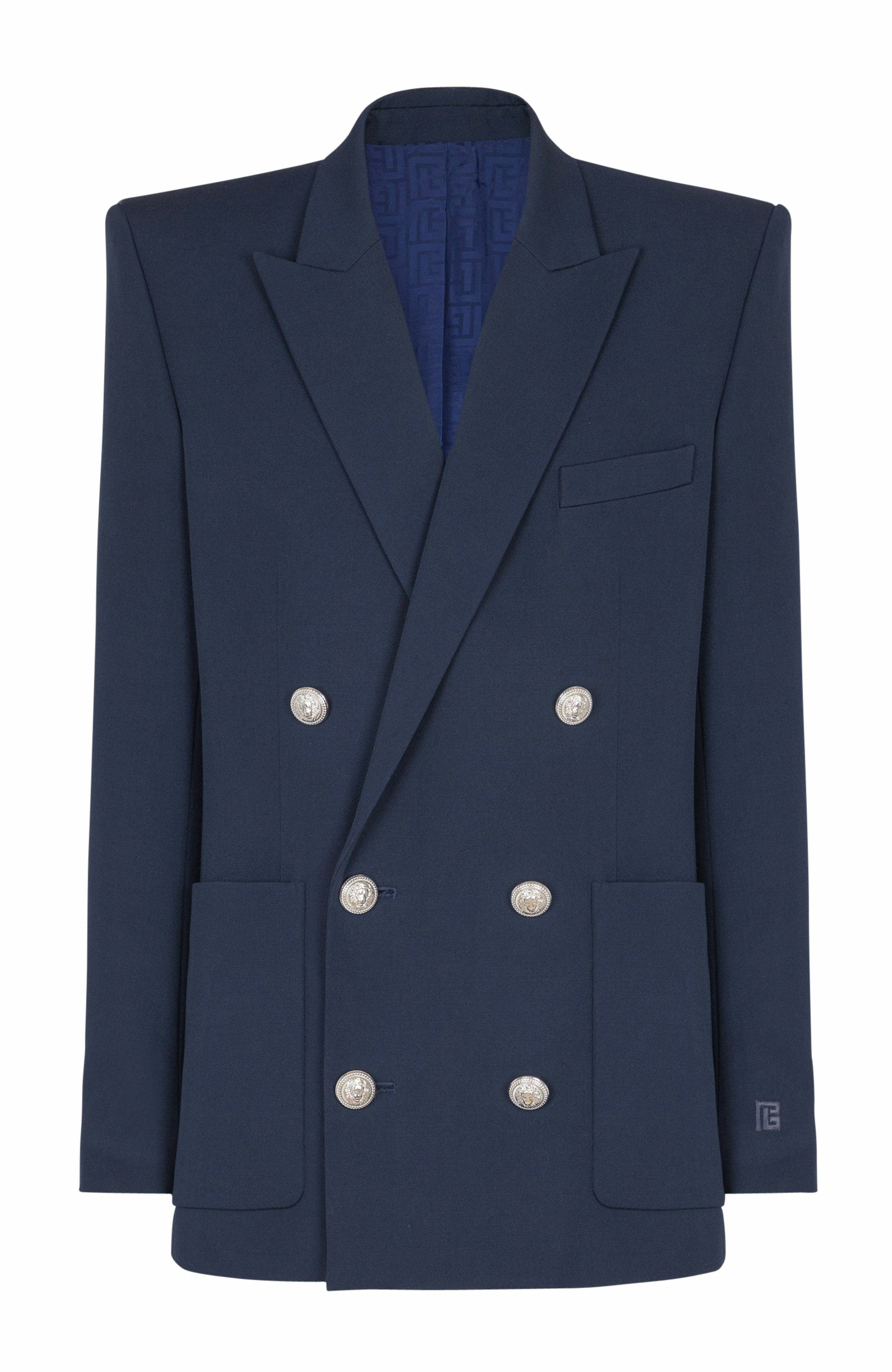 Balmain Grain de poudre blazer in Navy at Nordstrom - 5