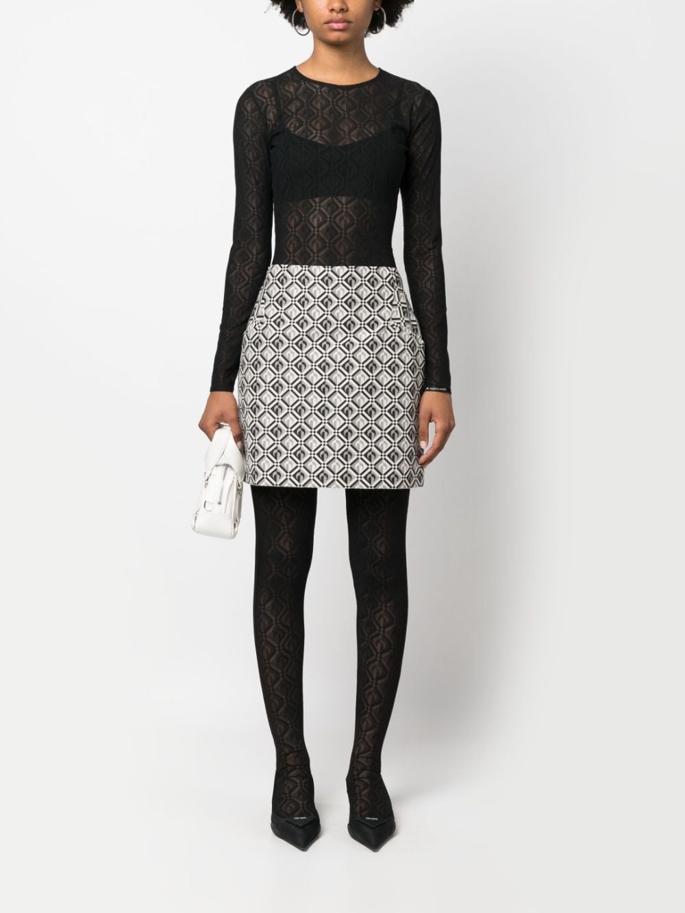 Second Skin mesh jacquard top - 2