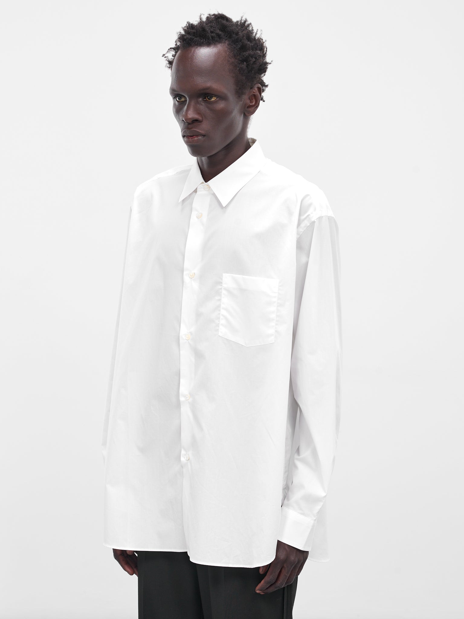 White Suvin Oversized Button-Up Shirt - 2